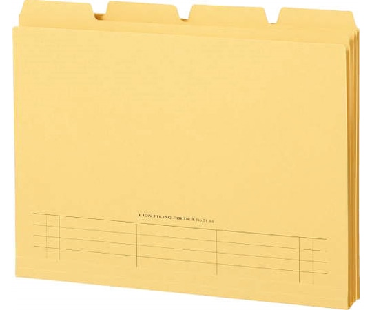 ライオン事務器 山付ファイル カットフォルダー 黄 No.31ー4P 1組(ご注文単位1組)【直送品】