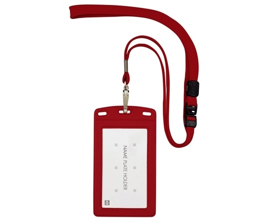 オープン工業 吊り下げ名札 レザー調タテ名刺 1枚 赤 NL-20P-RD 1個(ご注文単位1個)【直送品】