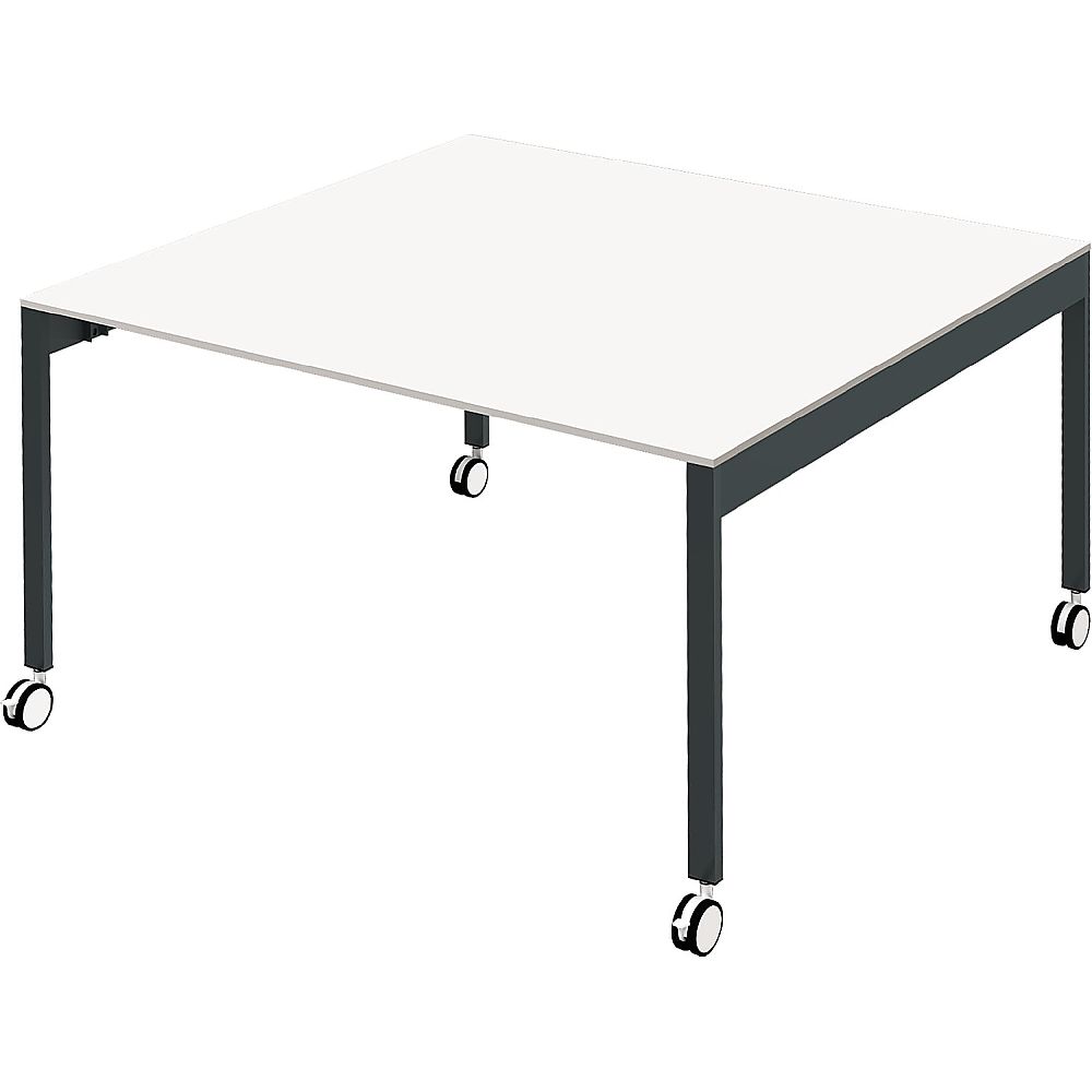 Y2K スリムフリーアドレスデスク1212 キャスター仕様 ホワイト  1個(ご注文単位1個)【直送品】