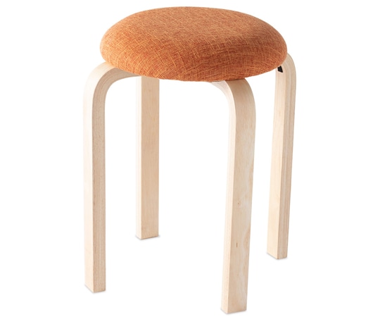 スマイル 木製ラウンドスツール オレンジ 6脚入 YRSC-405 OR218-7 1箱（ご注文単位1箱）【直送品】