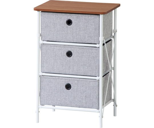 東谷 簡単組立チェスト3D グレー LFS-701GY 1個（ご注文単位1個）【直送品】