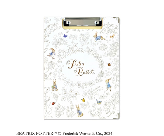 セントレディス ピーターラビット クリップボード Simple Flower ホワイト/ベージュ （見開き A4サイズ） ST-ZP0033 1冊（ご注文単位1冊）【直送品】