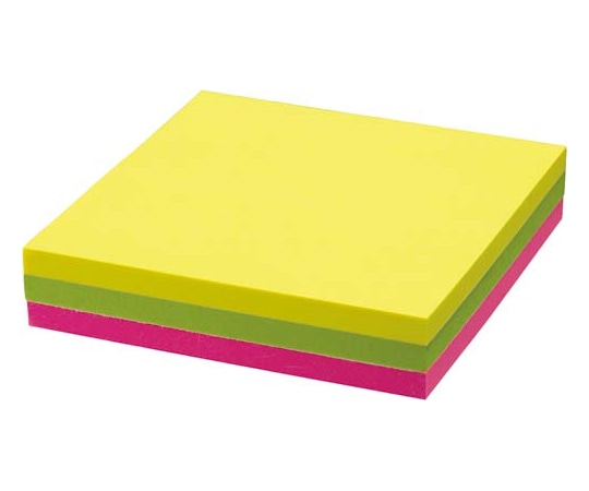 カウネット ミシン目入ふせん 75×75 ネオン3色 150枚 4228-3775 1冊(ご注文単位1冊)【直送品】