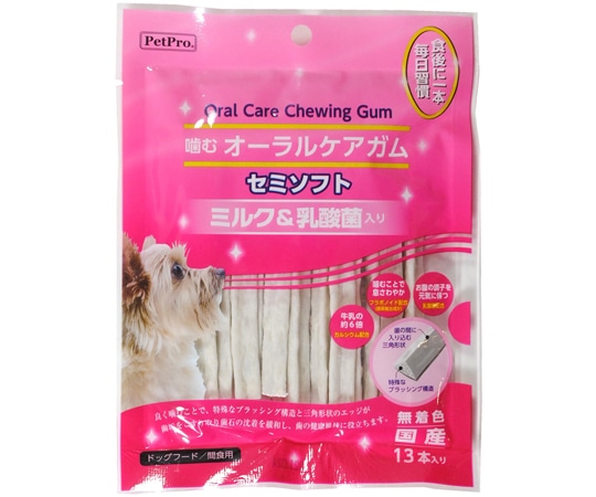 ペットプロジャパン ペットプロ 噛むオーラルケアガム ミルク&乳酸菌入り 13本  1セット（ご注文単位1セット）【直送品】