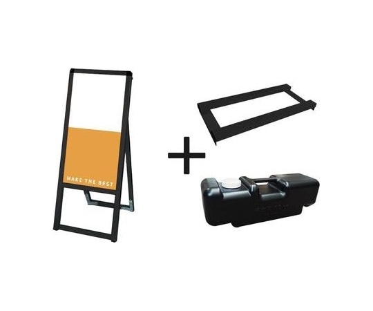 常磐精工 ブラックバリウススタンド看板 アルミ複合板 300×600片面 ウエイトアーム・水タンクセット BVASKAP-300X600K-3SET 1個（ご注文単位1個）【直送品】