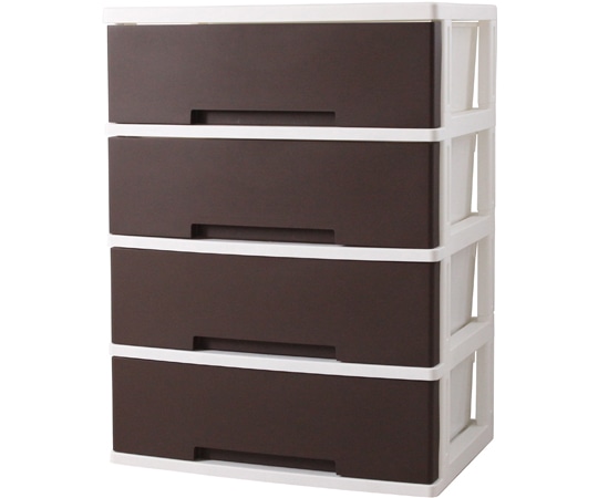 グリーンパル 二ューライフワイド収納BOX 4段 ブラウン  1個（ご注文単位1個）【直送品】