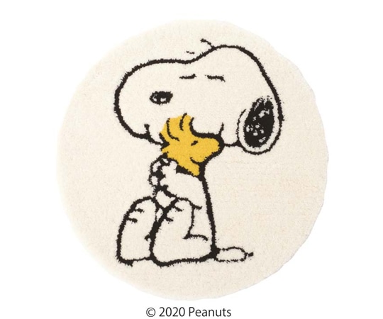 スミノエ PEANUTS マット クロースフレンド 65×65cm ホワイト 14300540 1枚（ご注文単位1枚）【直送品】