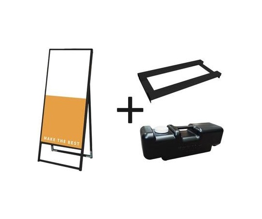 常磐精工 ブラックバリウススタンド看板 アルミ複合板 450×1200片面 ウエイトアーム・水タンクセット BVASKAP-450X1200K-3SET 1個（ご注文単位1個）【直送品】