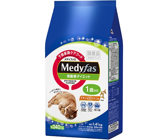 ペットライン メディファス 満腹感ダイエット 1歳から チキン&フィッシュ味 1.41kg(235g×6袋)  1パック（ご注文単位1パック）【直送品】