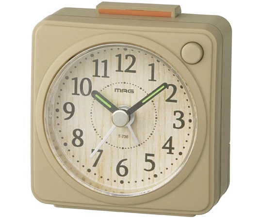 ノア精密 電子音目覚まし時計 ミニモク ナチュラル T-736 N-Z 1個(ご注文単位1個)【直送品】