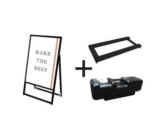 常磐精工 ブラックバリウススタンド看板 A2片面 ウエイトアーム・水タンクセット BVASKAC-A2K-3SET 1個（ご注文単位1個）【直送品】