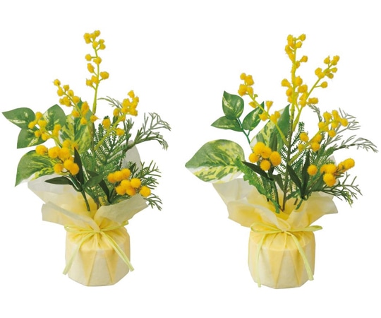 アズワン ミモザラップ 造花 2個 33-17-3-1 1個(ご注文単位1個)【直送品】