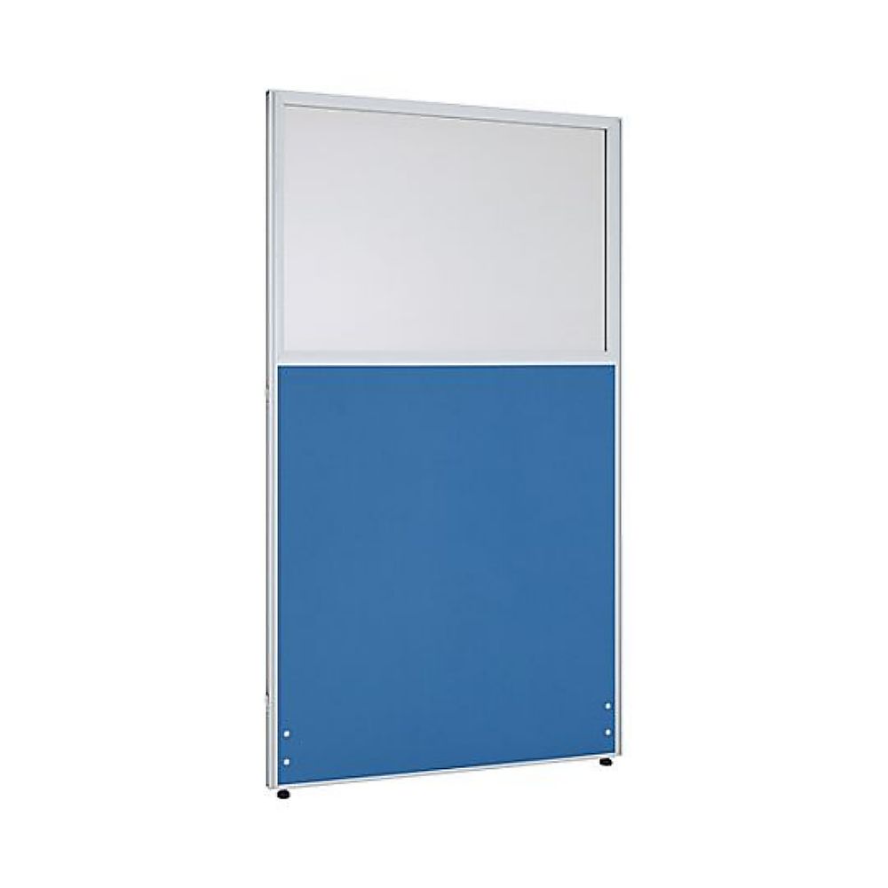 カグクロ クロス上部ポリカローパーテーション ブルー H1600×W900mm PPN0916-BL 1台(ご注文単位1台)【直送品】
