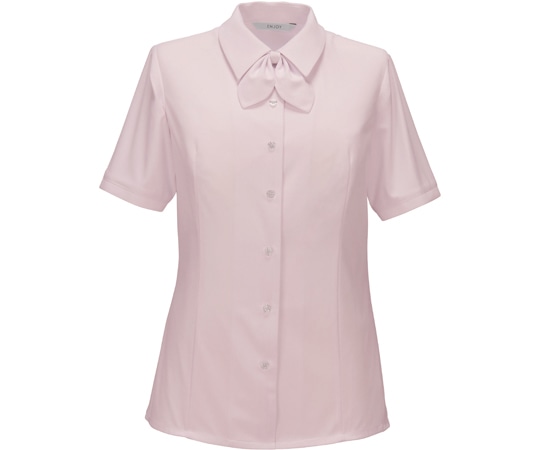 カーシーカシマ ENJOY 半袖リボンブラウス TRICOT CORD KNIT ピンク 19号 ESB874 1枚（ご注文単位1枚）【直送品】