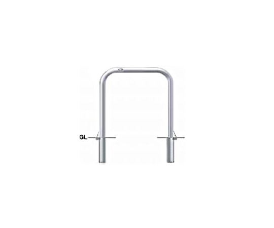 サンポール ステンレス アーチ型車止め 差込式フタ付 φ60.5(t3.0)×W750×H800mm AA-7SF75-800 1台(ご注文単位1台)【直送品】