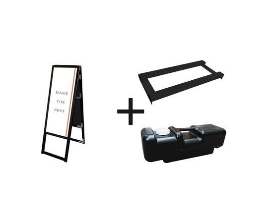 常磐精工 ブラックバリウススタンド看板 A3縦縦両面 ウエイトアーム・水タンクセット BVASKAC-A3TTR-3SET 1個（ご注文単位1個）【直送品】