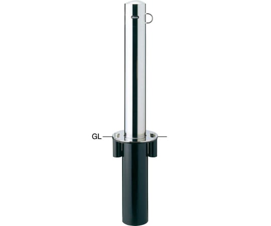 サンポール ピラー 車止め ステンレス フック付 差込式 φ114.3 PA-12SAF 1本(ご注文単位1本)【直送品】