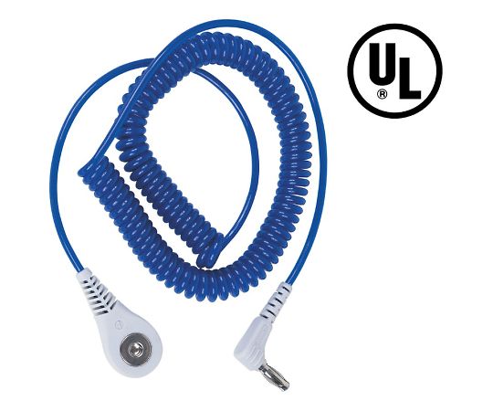 DESCO コード コイル式 JEWEL 青 L型端子 4mm 09150 1本 (ご注文単位1本)【直送品】