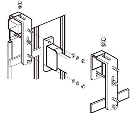 川口技研 ホスクリーン 物干取付パーツ部品 笠木付パーツ HP-7B 1個（ご注文単位1個）【直送品】