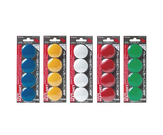 ミツヤ カラーマグネット大 4個×10箱入 CM-40P 1ケース（ご注文単位1ケース）【直送品】