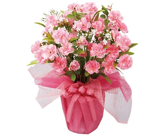 アズワン カーネーション 母の日アレンジ(造花)H52cm ピンク 23-50-4-2 1個(ご注文単位1個)【直送品】