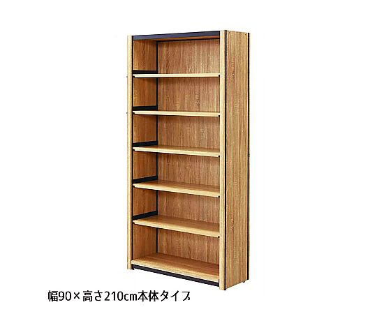 ストア・エキスプレス TW メラミン木棚5段付きセット W90cm H150cm 連結 ブラック 61-777-8-1 1セット（ご注文単位1セット）【直送品】