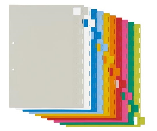 カウネット 見出し位置自在 PP製仕切カード 2穴10山 4386-5611 1組(ご注文単位1組)【直送品】