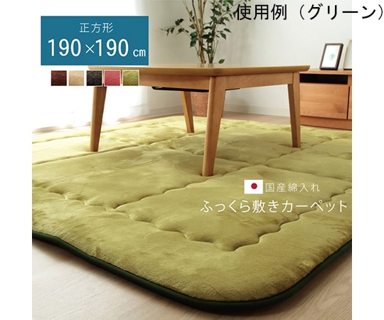 アズワン 国産固綿40mm使用 フランネル生地 ふっくら敷 『スムースF敷』 ブラウン 約190×190cm 1161580060809 1個（ご注文単位1個）【直送品】