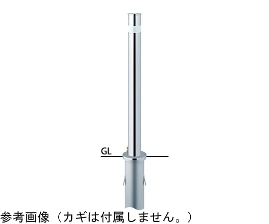 サンポール ロングリフター ステンレス 上下式車止め エンド用 φ76.3 交換用本体 LAH-8KC-E 1本(ご注文単位1本)【直送品】