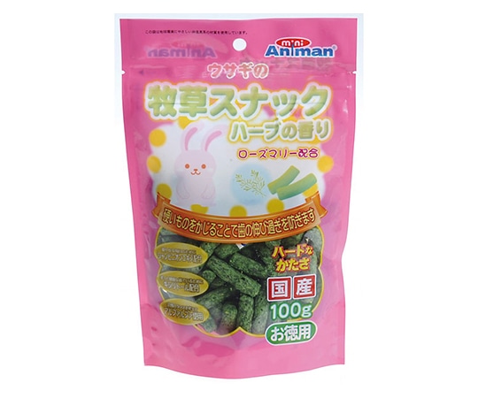 ドギーマンハヤシ ウサギの牧草スナック ハーブの香り 100g  1袋（ご注文単位1袋）【直送品】