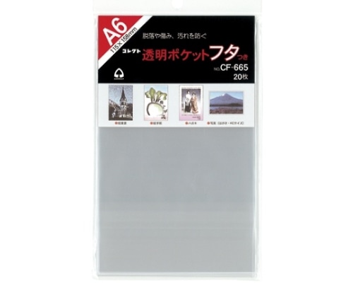 コレクト 透明ポケットフタつき A6用 CF-665 1パック(ご注文単位1パック)【直送品】