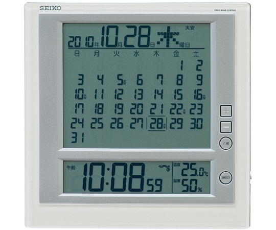 セイコー 掛置き兼用電波デジタル時計 170×170×25mm 白 SQ422W 1個(ご注文単位1個)【直送品】