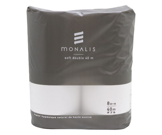 イトマン モナリス トイレットペーパー 40mダブル 8ロールパック 8パック入 10080010 1ケース(ご注文単位1ケース)【直送品】
