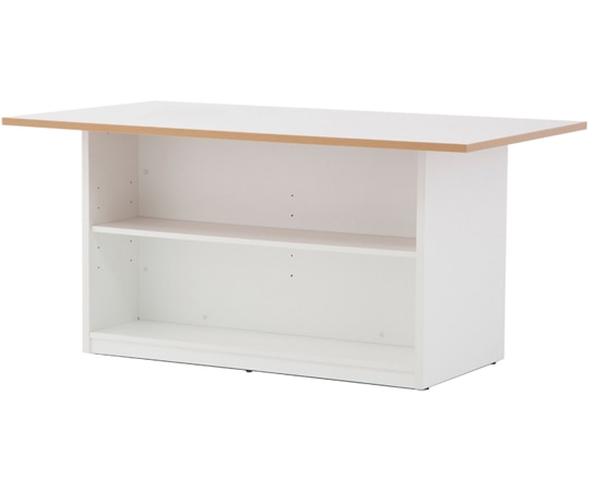 アール・エフ・ヤマカワ 収納付きテーブルⅡ W1600×D900mm ホワイト RFSGD2-1690 1台(ご注文単位1台)【直送品】