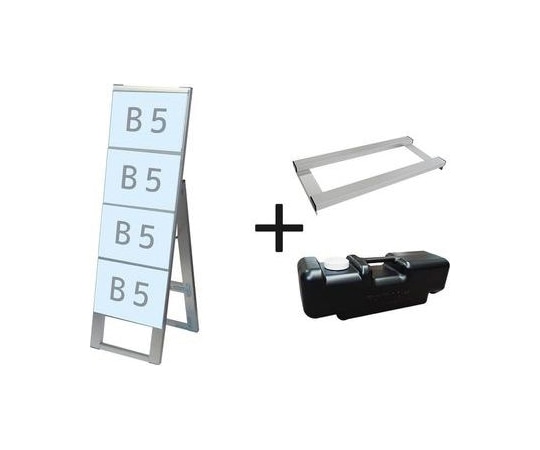 常磐精工 カードケーススタンド看板 B5横4片面 ウエイトアーム・水タンクセット CCSK-B5Y4K-3SET 1個（ご注文単位1個）【直送品】