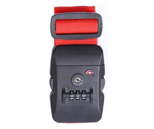 ロジック TSAスーツケースベルト 3ダイヤル クロスタイプ レッド LG-STCS-TSABLT-CT-RD 1本(ご注文単位1本)【直送品】