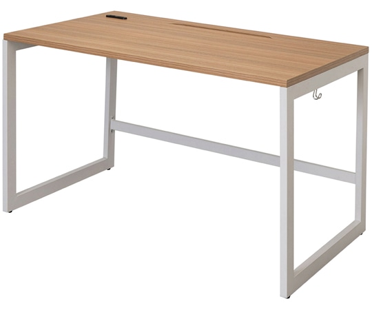 アール・エフ・ヤマカワ リスム デスク W1200×D700 ウォルナット×ホワイト脚 2ヶ口コンセント付き RFFLD-1270DM-WL 1台(ご注文単位1台)【直送品】