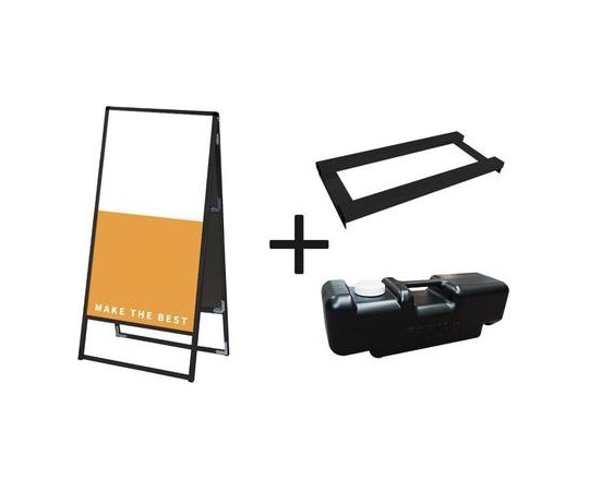 常磐精工 ブラックバリウススタンド看板 アルミ複合板 600×1200両面 ウエイトアーム・水タンクセット BVASKAP-600X1200R-3SET 1個（ご注文単位1個）【直送品】