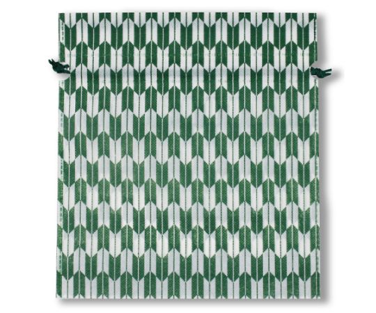 三和 不織布巾着矢絣柄 ダークグリーン 1箱(1000枚入) SW2528YA-DG 1箱(ご注文単位1箱)【直送品】