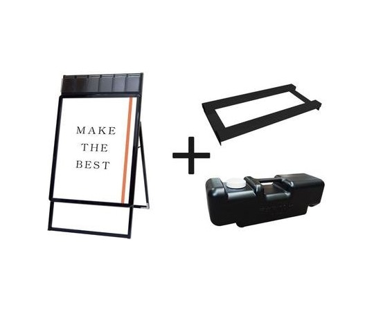 常磐精工 ポスターグリップスタンド看板パンフレットケース付(屋内用) B1片面ブラック ウエイトアーム・水タンクセット PGSKP-B1KB-3SET 1個（ご注文単位1個）【直送品】