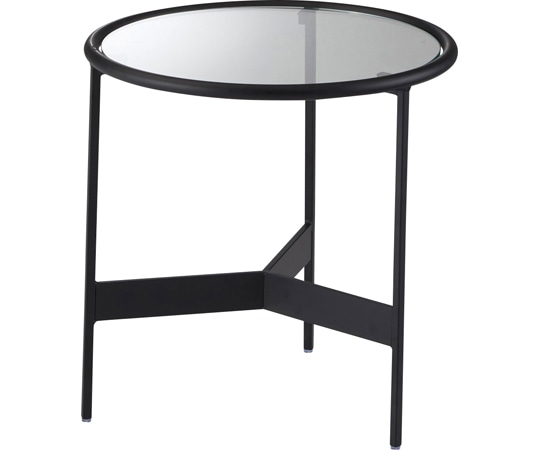 東谷 ラウンドガラステーブルS ブラック HIT-240 1個（ご注文単位1個）【直送品】