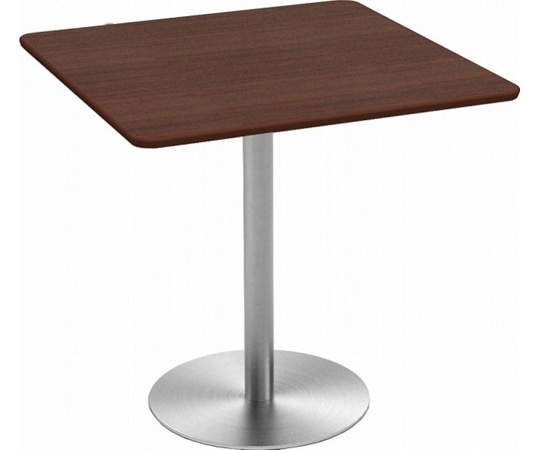 Y2K カフェテーブル 75cm 角 ステンレス丸脚 ダークブラウン  1個（ご注文単位1個）【直送品】