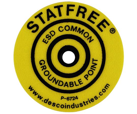 DESCO ラベル 接地可能点 丸型 10個入り 06721 1セット (ご注文単位1セット)【直送品】