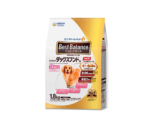 ユニ・チャーム ベストバランス カリカリ仕立て ミニチュアダックスフンド用 13歳以上用 1.8kg  1個（ご注文単位1個）【直送品】