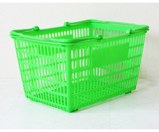 大和産業 買い物かご グリーン 5個入 SL-7 1セット（ご注文単位1セット）【直送品】