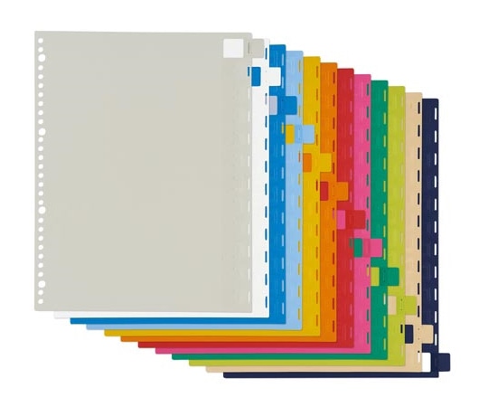 カウネット 見出し位置自在 PP製仕切カード 30穴12山 4386-8087 1組(ご注文単位1組)【直送品】