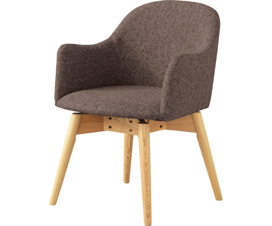 東谷 カラメリ 回転式チェア ブラウン KRM-020BR 1個（ご注文単位1個）【直送品】