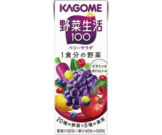 カゴメ 野菜生活100 ベリーサラダ200mL 1ケース(24本入) 075517 1ケース※軽（ご注文単位1ケース）【直送品】