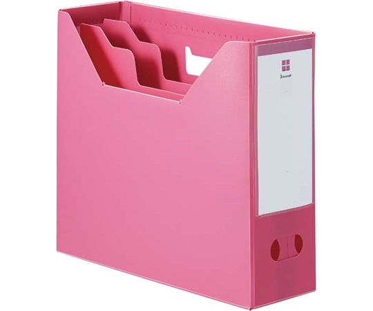 カウネット PP製ファイルボックス 横 100 仕切り ピンク 4240-8925 1個(ご注文単位1個)【直送品】