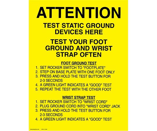 DESCO ポスター 足/手首 接地 チェッカー 432mm×559mm 5枚 06741 1セット (ご注文単位1セット)【直送品】